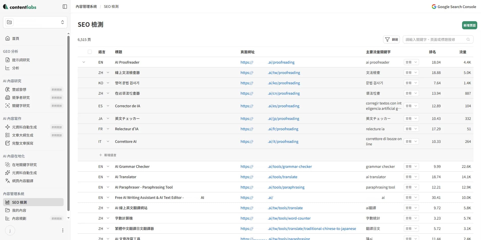 大規模規劃、產出並改善內容